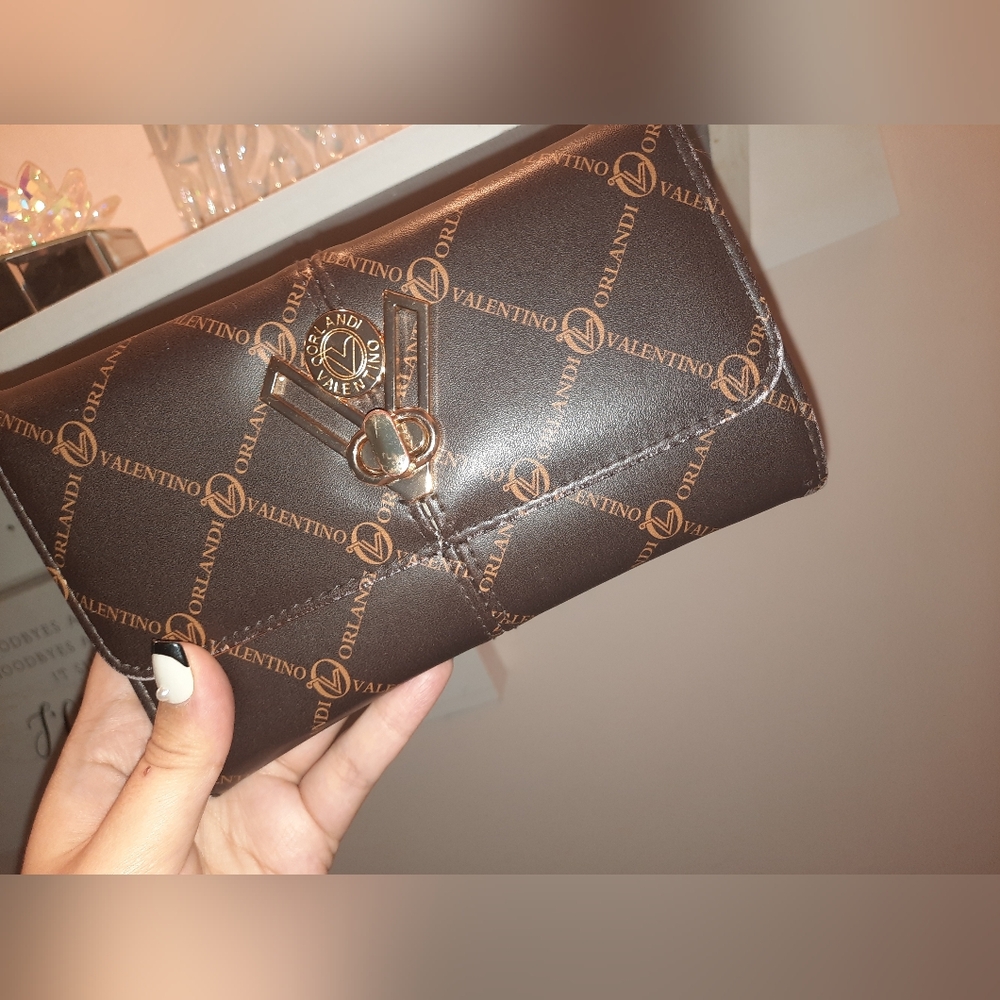 Valentino Black and Gold Wallet